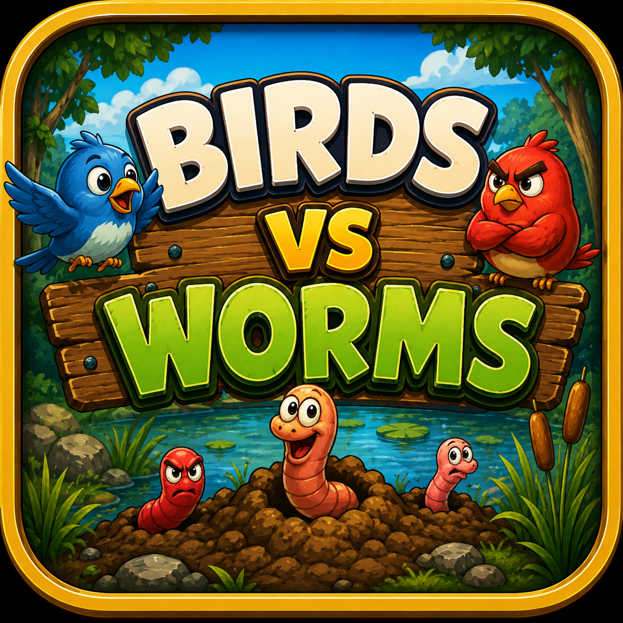 Birds vs Worms Strategy Game