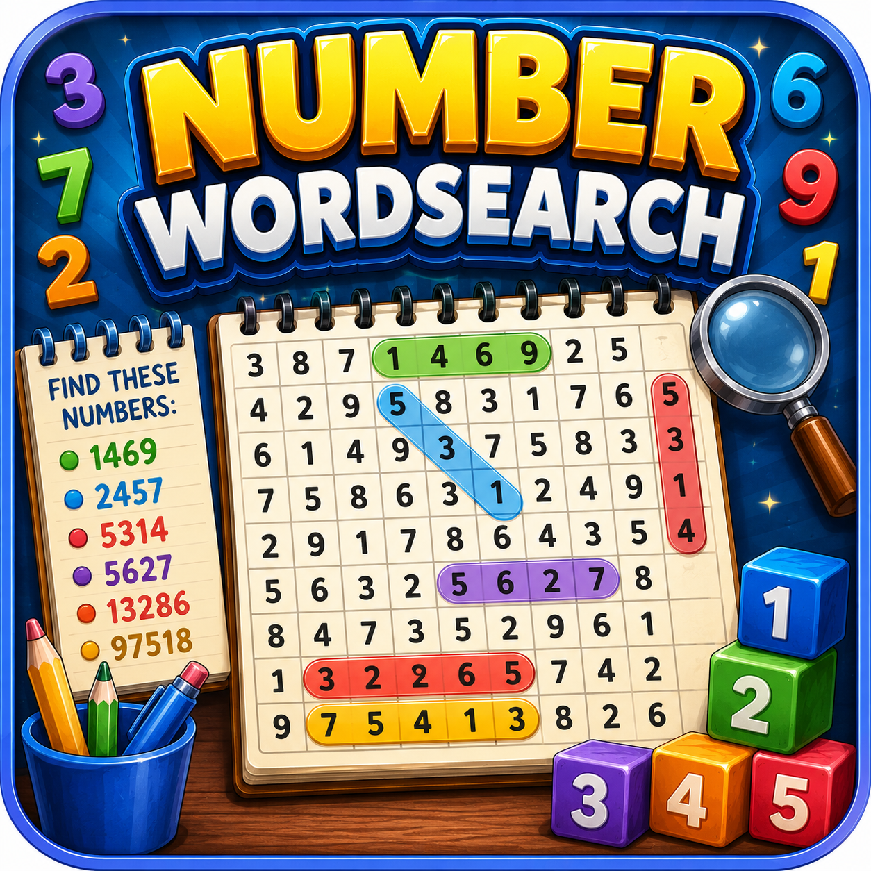 Number Word Search Puzzle