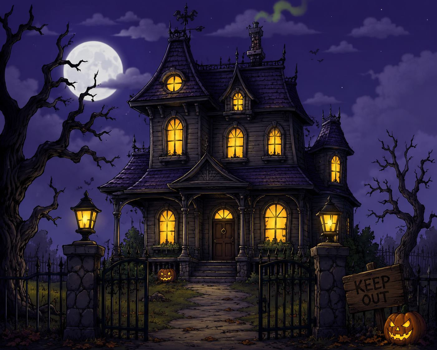 Bogey Manor on Halloween night